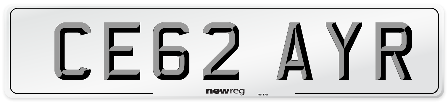 CE62 AYR Number Plate from New Reg